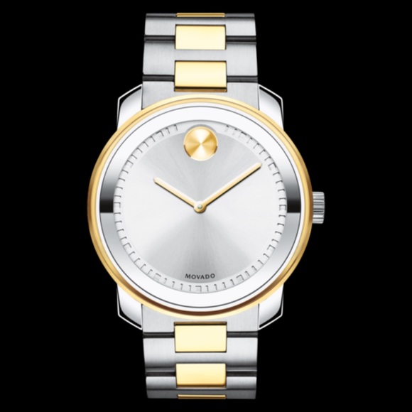 Movado Bold Two-Tone Stainless Steel Silver Dial 42mm Men's Watch - Picture 1 of 11